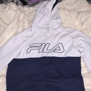 FILA White & Blue Hoddie